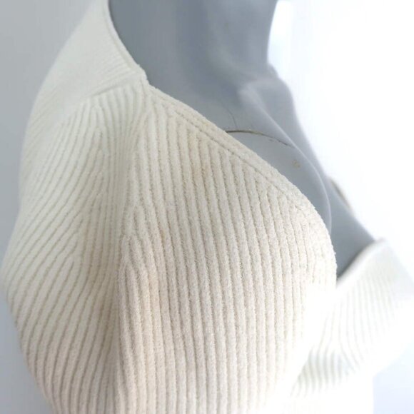 Khaite Ista Ribbed Corset Top Ivory Stretch Knit Size Large NEW - Picture 4 of 7